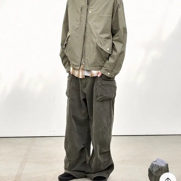 [BUNJANG] HAECHINGROOM Big Cargo Pants V2 Dark Khaki / 해칭룸 Big Cargo Pants V2 Dark Khaki 4사이즈