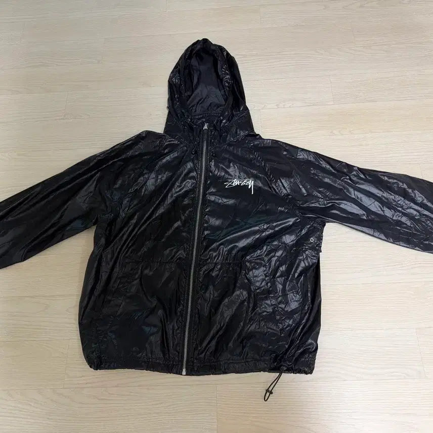 [BUNJANG] Stussy Beach Shell Wrinkle Nylon Jacket Black S / 스투시 비치 쉘 링클 나일론 자켓 블랙 S