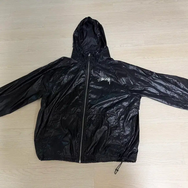 [BUNJANG] Stussy Beach Shell Wrinkle Nylon Jacket Black S / 스투시 비치 쉘 링클 나일론 자켓 블랙 S