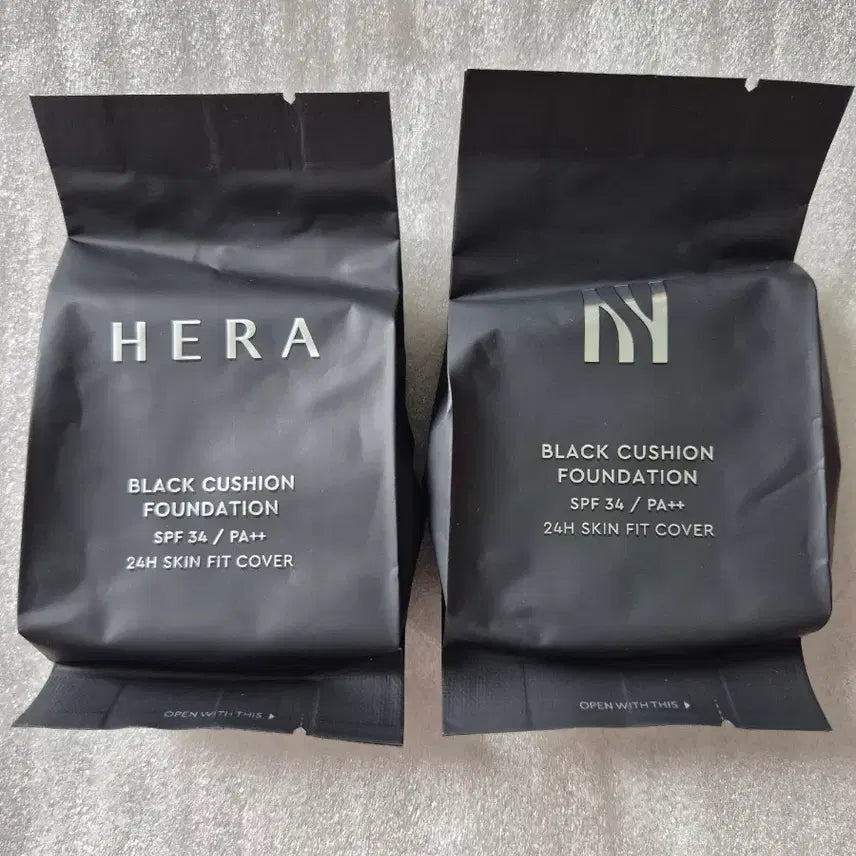 [BUNJANG] Hera Black Cushion Foundation 2-Set / (반택포함) 헤라 블랙 쿠션 파운데이션 2개 세트
