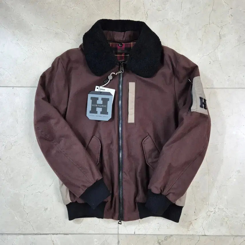 [BUNJANG] Histric Brown MA-1 Flight Jacket with Detachable Fur Collar (Size L) / 히스토릭 / 퍼카라 브라운 MA-1 항공점퍼 / L
