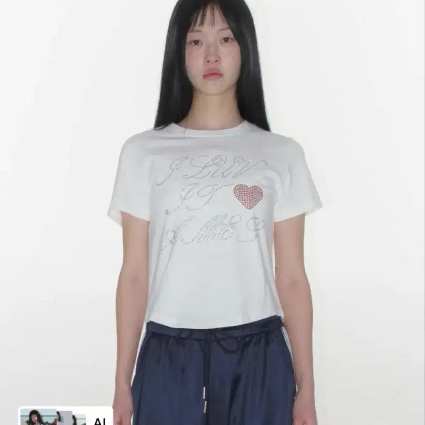 [BUNJANG] AMES HOTFIX CROP TEE WHITE / 아메스 AMES HOTFIX CROP TEE WHITE