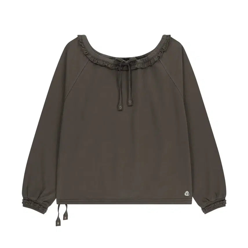 [BUNJANG] Koiseio Drawstring Long Sleeve Charcoal / 코이세이오 드로스트링 롱슬리브 차콜 드로우스트링 2
