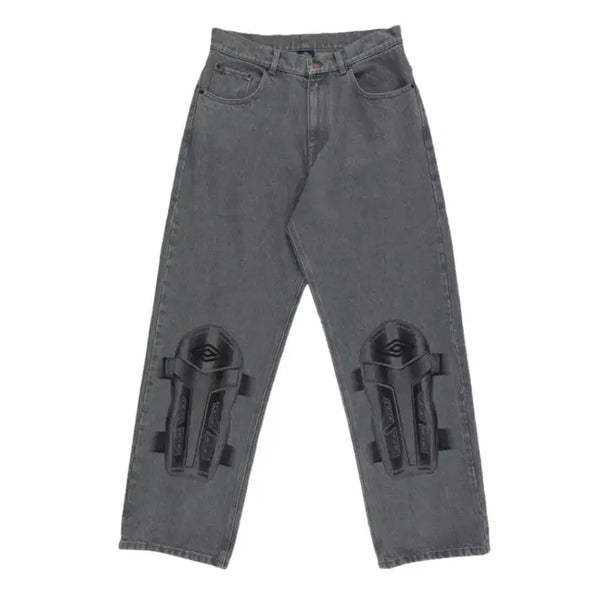 [BUNJANG] Umbro x Slam Jam Laser Logo Denim Pants Grey / 엄브로 슬램잼 레이저 로고 데님 팬츠 그레이