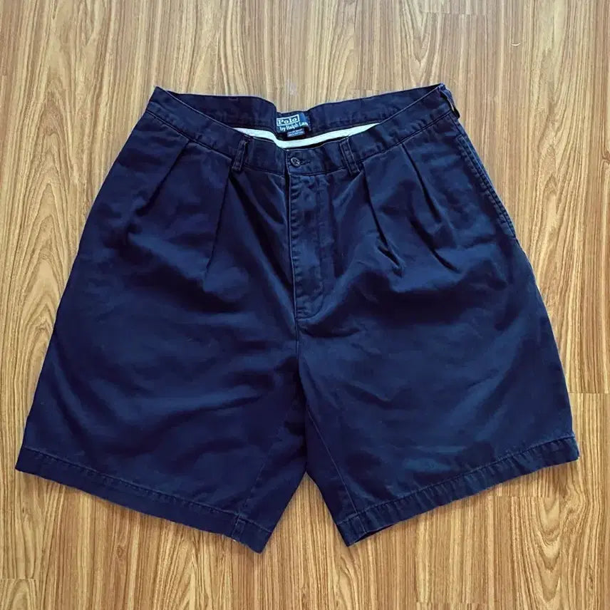 [BUNJANG] Polo Ralph Lauren Navy Pleated Shorts / 폴로 랄프로렌 네이비 플리츠 반바지