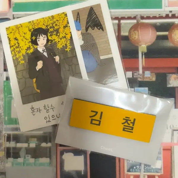 [BUNJANG] Century End Apple Moisturizing Academy Kim Chul Name Tag Photocard / 세기말 풋사과 보습학원 김철 이름표 포카