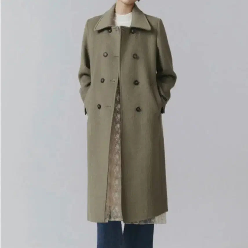 [BUNJANG] SISUN Wool Blend Long Coat Khaki / 잇미샤 고급 모+낙타 카키 롱코트 택안뗀 새상품
