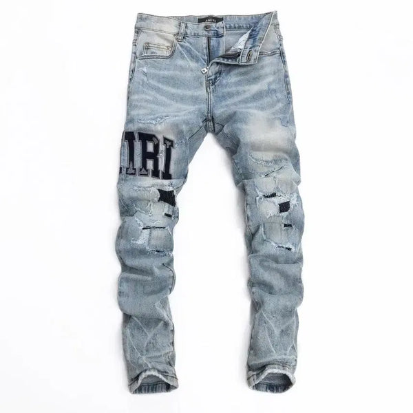 [BUNJANG] Amiri Distressed Logo Patch Jeans / ( 정품) 아미리 디스트로이드 로고 패치 청바지