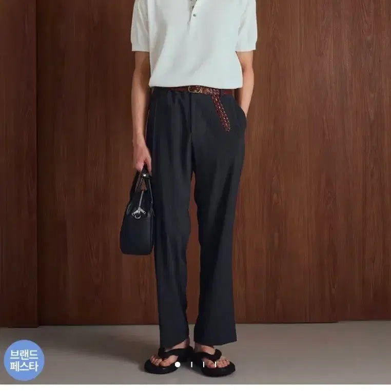 [BUNJANG] TNGT Seersucker Tapered Pants (Gray) / (상태좋음)TNGT 시어서커 테이퍼드 바지(그레이)(90)