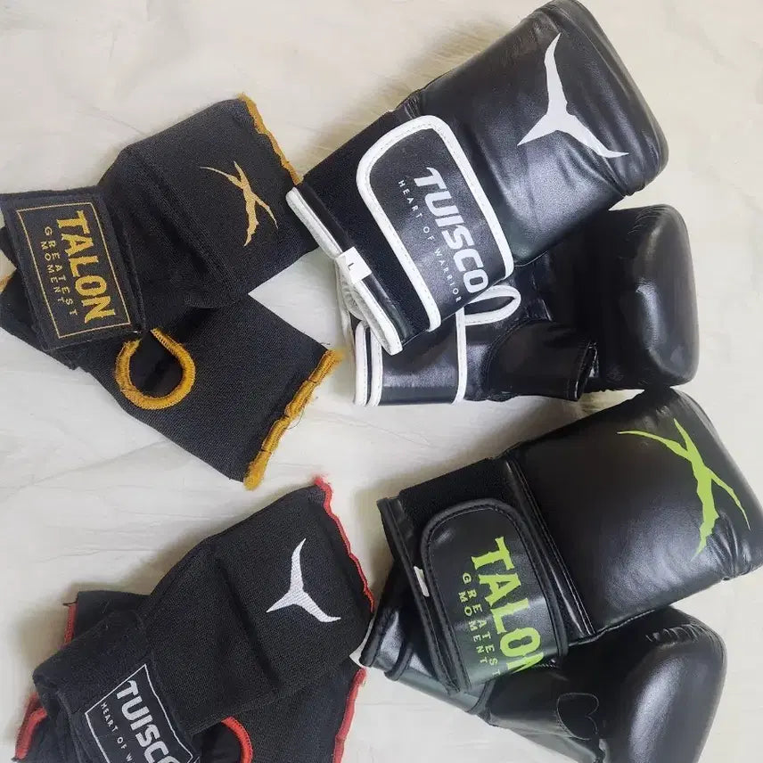 [BUNJANG] TUSCO TALON Boxing Gloves and Wraps Set (2 Sets) / 복싱 글러브 랩 2세트