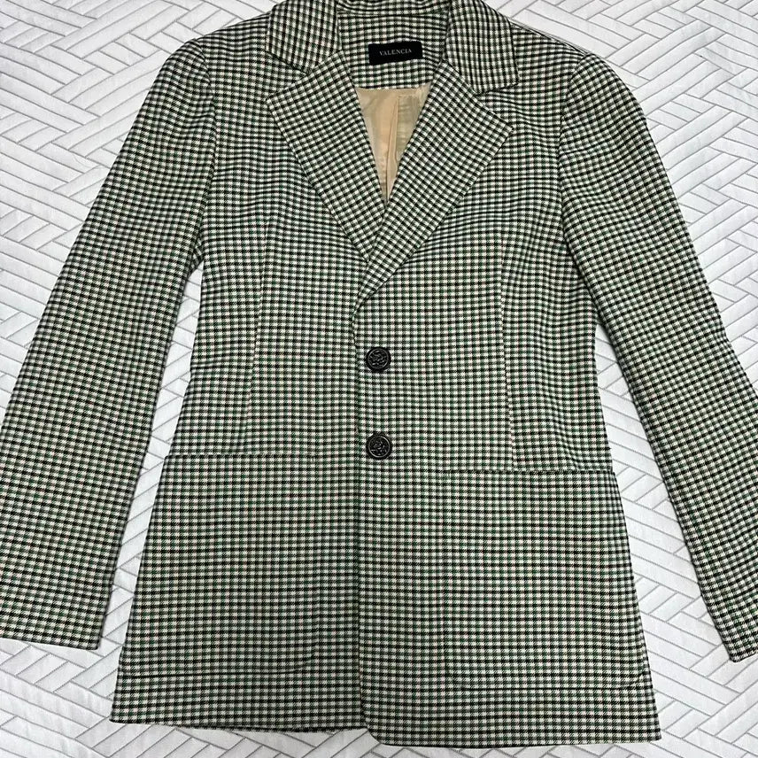 [BUNJANG] Valentino Check Pattern Women's Jacket Green / 발렌시아 체크 패턴 여성 자켓 초록색 판매합니다