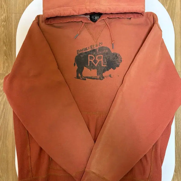 [BUNJANG] RRL Buffalo Graphic Hoodie Orange / RRL 버팔로 그래픽 후드티 오렌지