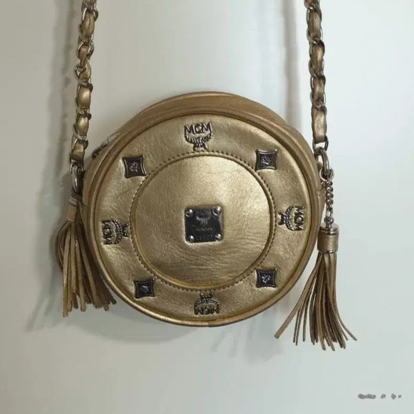 [BUNJANG] MCM Tambourine Crossbody Bag / MCM 탬버린 원통형 0태슬 크로스백