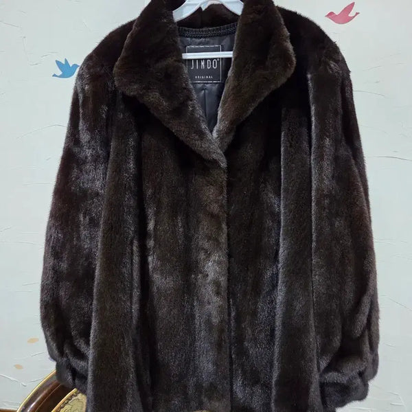 [BUNJANG] Jindo Blackglama Full Mink Coat / 진도 블랙그라마 통밍크