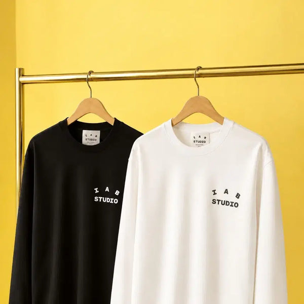 [BUNJANG] IAB STUDIO Long Sleeve T-Shirt Black/White / IAB STUDIO 긴팔 티셔츠 블랙 / 화이트