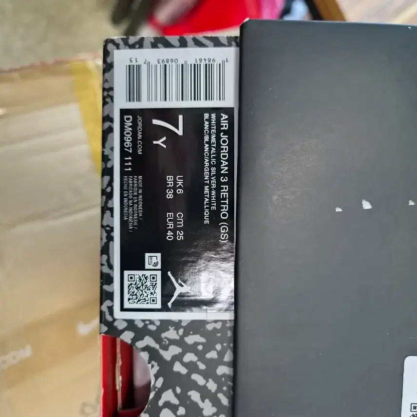 [BUNJANG] Air Jordan 3 Retro GS 'White Metallic Silver' (7Y) / 에어 조던 3 레트로 GS 7Y 화이트 메탈릭 실버