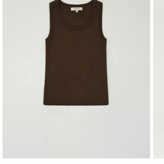 [BUNJANG] Chic Label Henna Knit Sleeveless Top (Brown, White) / 칙스라벨 헤나 니트 슬리브리스 (브라운,화이트)