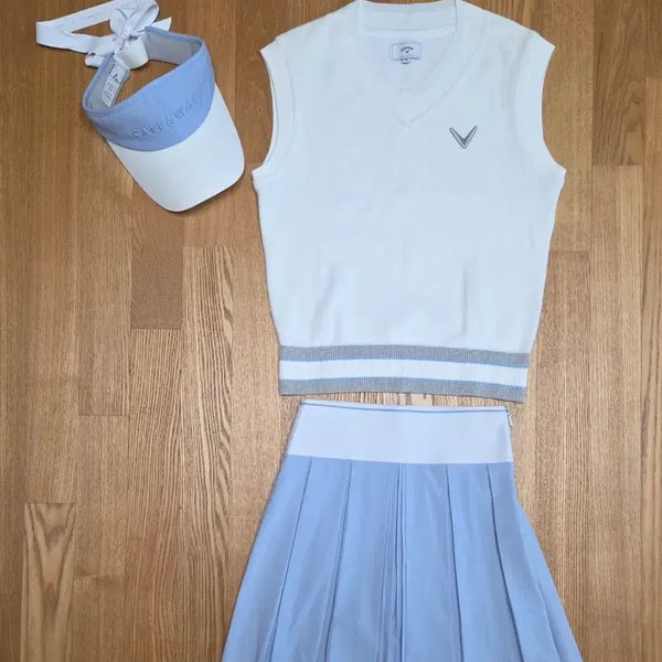 [BUNJANG] Callaway Vest, Skirt, Visor Set / 캘러웨이 조끼 스커트 바이저 세트