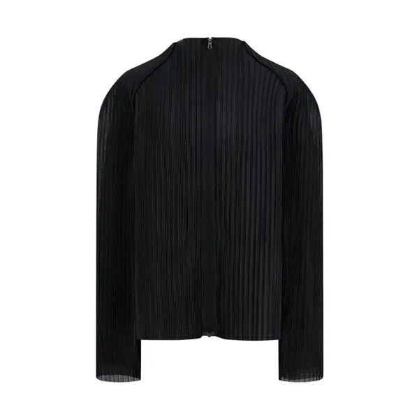 [BUNJANG] Amomento Pleats Zip-Up Jumper Black / 아모멘토 플리츠 집업 점퍼 블랙