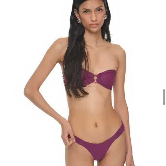 [BUNJANG] Too Much Tax Wood O-ring Bikini Purple S / 투머치택스 우드 오링 비키니퍼플