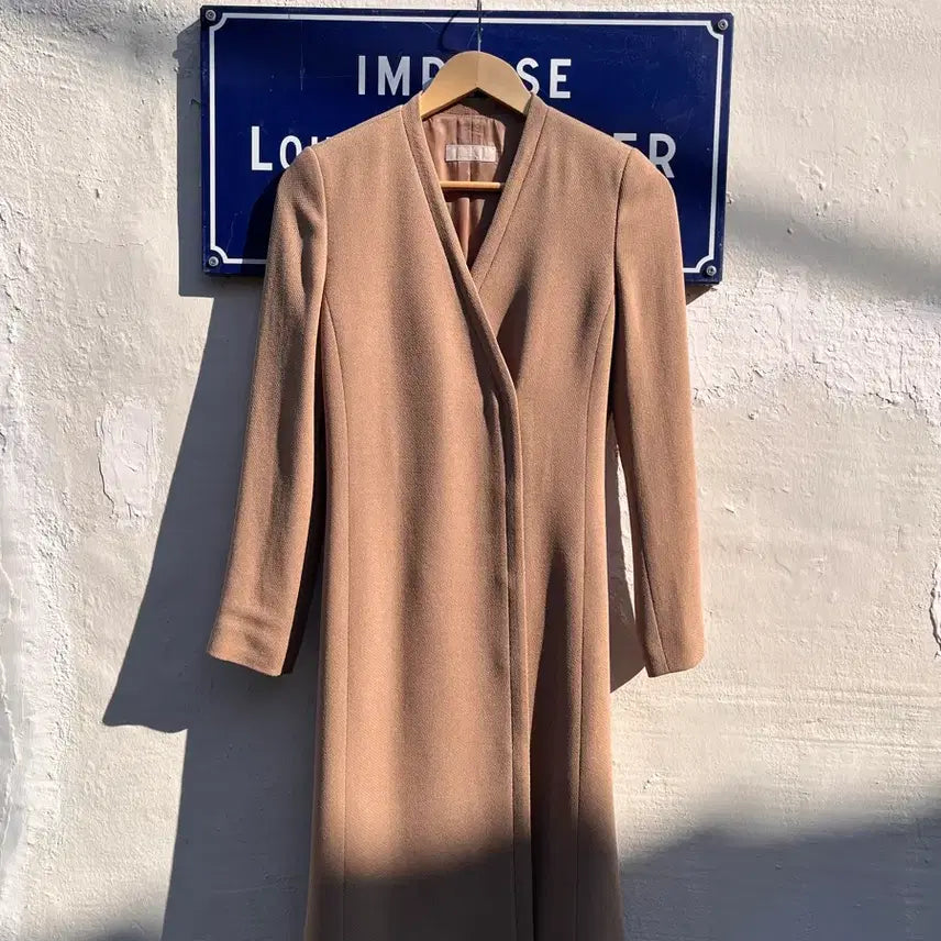 [BUNJANG] MINE Acetate Rayon Wool Shirred Long Coat / MINE 마인 아세테이트 레이온 울 셔링 롱 코트 (82-94-160 / 55)