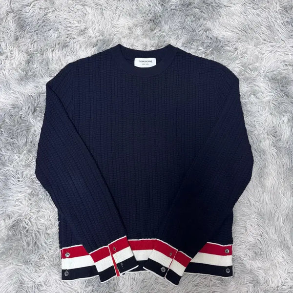[BUNJANG] Thom Browne Trimmed Stripe Pullover Knit / 톰브라운 트리밍 스트라이프 풀오버 니트