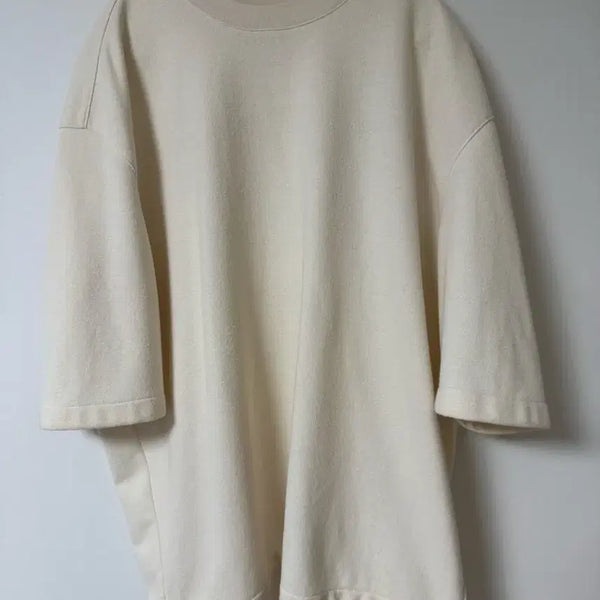 [BUNJANG] Solid Homme 22FW Knit T-Shirt (Ivory/Beige) / 솔리드옴므 22fw 니트 반팔티 아이보리, 베이지