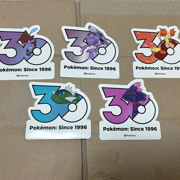 [BUNJANG] Pokemon 30th Anniversary Logo Sticker 5 Types Set / 포켓몬 30주년 기념 로고 스티커 5종 세트