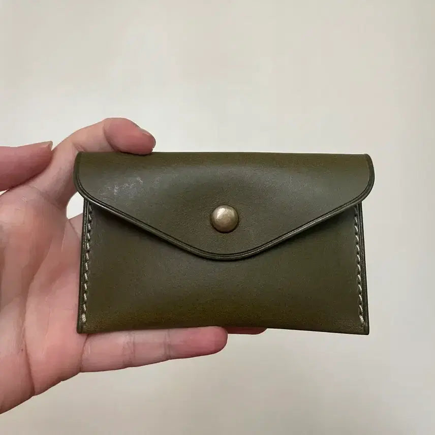 [BUNJANG] Buttero Leather Card Holder Olive / 아이디어스 부테로가죽 카드지갑 올리브색