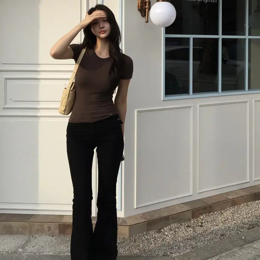 [BUNJANG] Ivory Closet Base Long Black Jeans (Size S) / 아이보렛 base long black jean S 사이즈