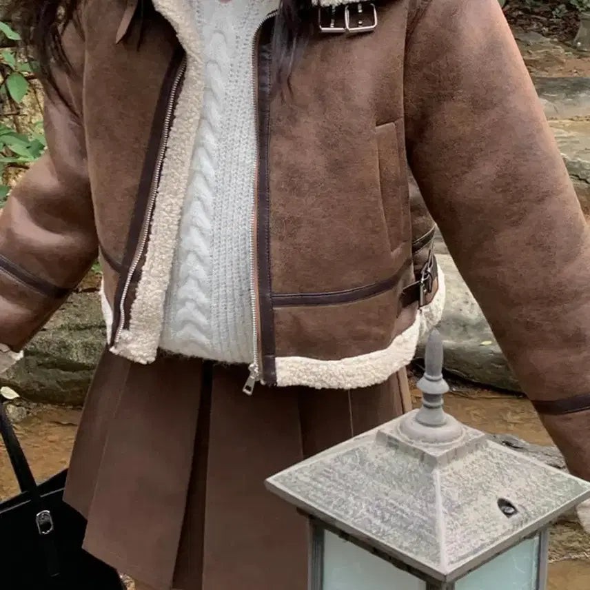 [BUNJANG] Moren Dumble Brown Shearling Jacket / (에누리 가능!) 모어렌 덤블 브라운 무스탕 자켓
