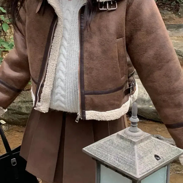 [BUNJANG] Moren Dumble Brown Shearling Jacket / (에누리 가능!) 모어렌 덤블 브라운 무스탕 자켓