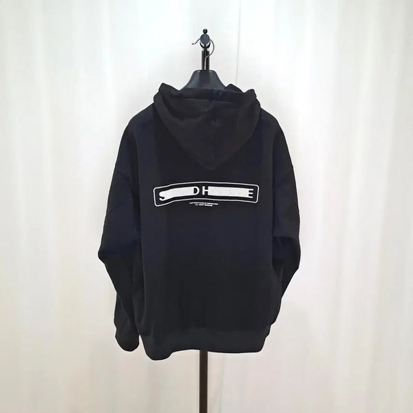 [BUNJANG] Solid Homme Embroidered Logo Hoodie Black Size 52 / (택포) 솔리드옴므 백로고 자수 후디 52 C345