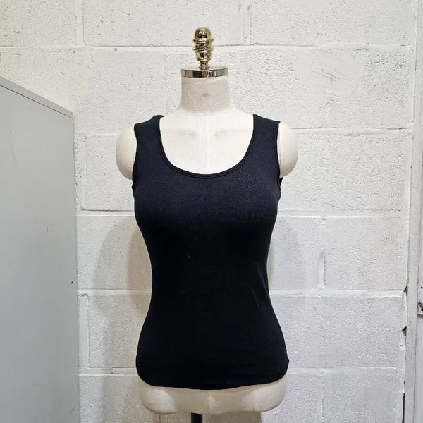 [BUNJANG] Built-in Bra Soft Plain Sleeveless - Black / 캡내장 부드러운 무지 나시- 블랙
