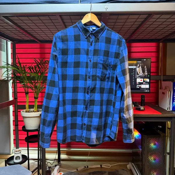 [BUNJANG] H&M Divided Two-Tone Check Regular Fit Shirt Medium / H&M DIVIDED 체크 셔츠 (M)