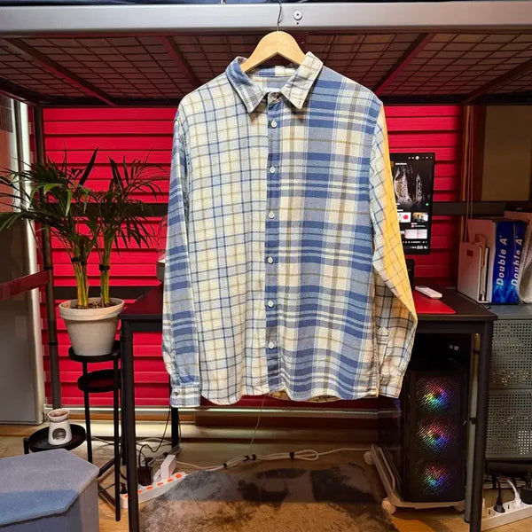 [BUNJANG] ZARA Asymmetric Check Relaxed Fit Shirt L / 자라 언발란스 체크 셔츠 (L / 릴렉스드핏)