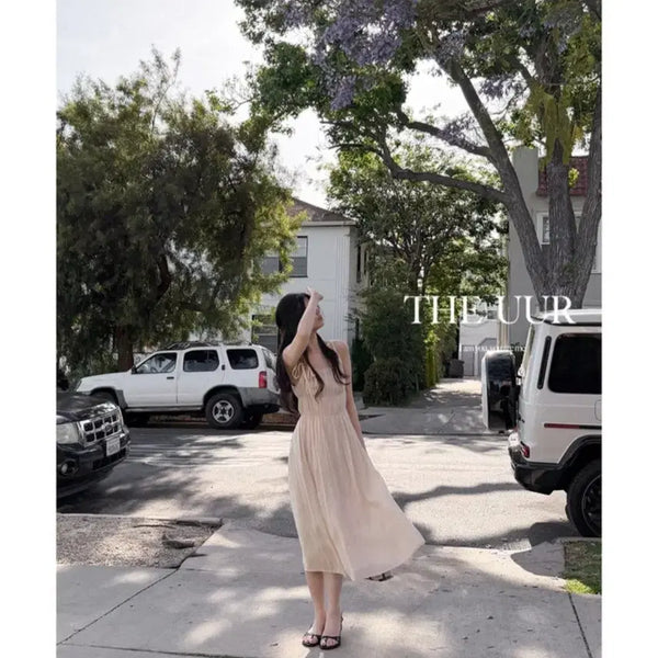 [BUNJANG] UUR Veil Flow Dress Apricot Blush / (택 새상품) UUR veil flow dress 베일 원피스 / apricot blush