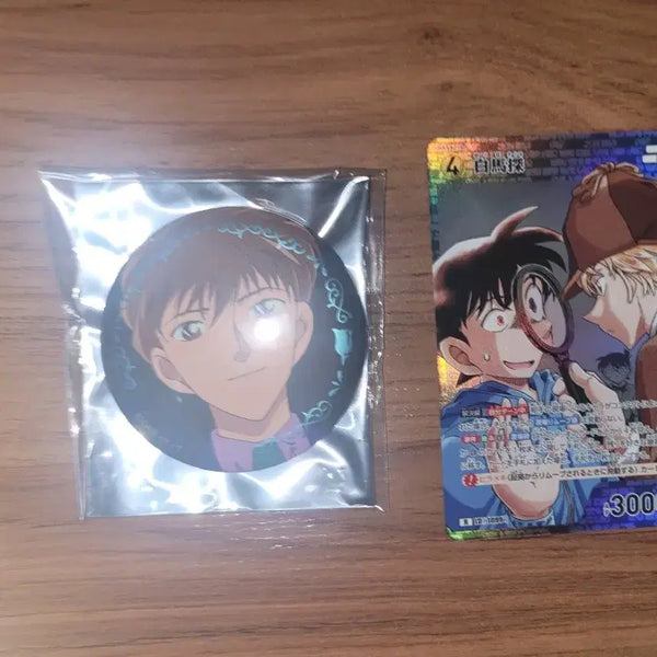 [BUNJANG] Detective Conan Saguru Hakuba Can Badge & TCG Card Bundle Set / 명탐정 코난 하쿠바 사구루 캔뱃지&tcg 카드 일괄판매