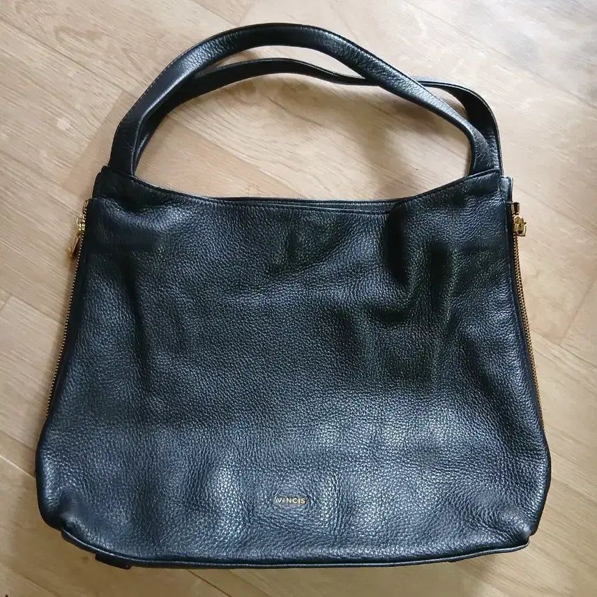 [BUNJANG] Vincis Black Leather Shoulder Bag / 빈치스 블랙 가죽 숄더백