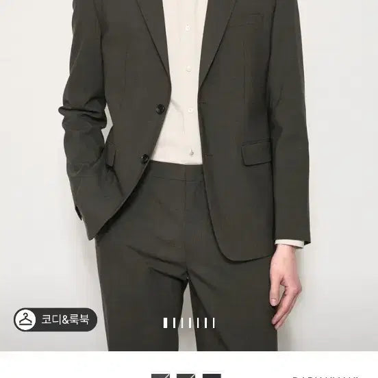 [BUNJANG] Time Homme 25SS Wool Blend Setup Suit Dark Khaki New / 타임옴므 25ss 울 블렌드 셋업 정장 세트 다크카키 새상품