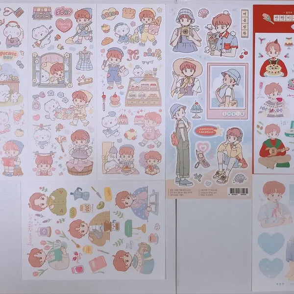 [BUNJANG] Jejj Character Sticker 7-Set / 제제 인물 스티커 7종 셋트 새상품