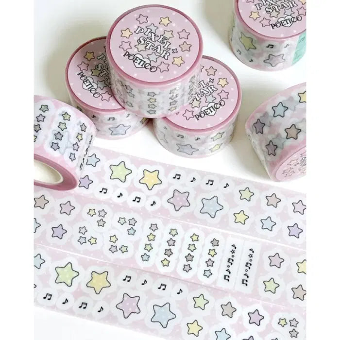 [BUNJANG] Poetico Pixel Dot Kiss Cut Sticker / 포에티코 픽셀도트별 키스컷