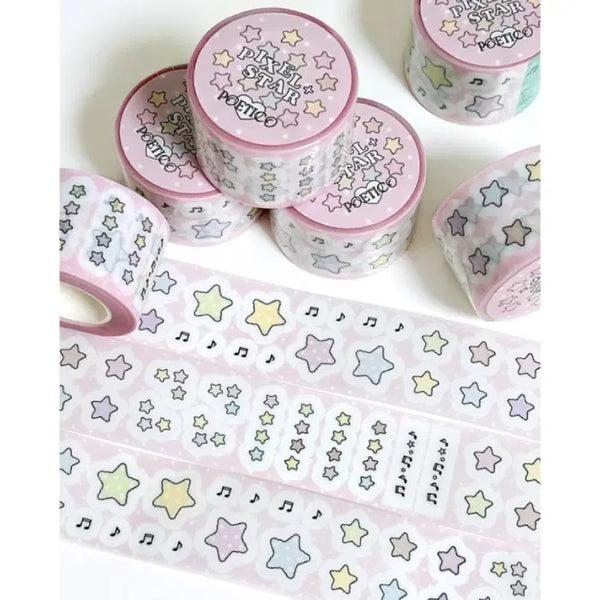 [BUNJANG] Poetico Pixel Dot Kiss Cut Sticker / 포에티코 픽셀도트별 키스컷