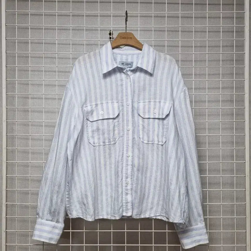 [BUNJANG] ST. JOHN Linen Shirt Blouse / ST.JOHN 센존 린넨 셔츠 블라우스 (새상품급)