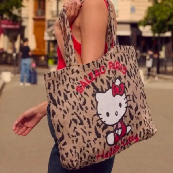 [BUNJANG] Balzac x Hello Kitty Leopard Print Eco Bag / 발작 헬로키티 에코백 프랑스직구96000구매