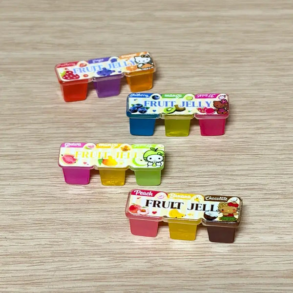 [BUNJANG] Hello Kitty Pudding Miniature Set (4 Types) / 미니어쳐 키티 푸딩 4종