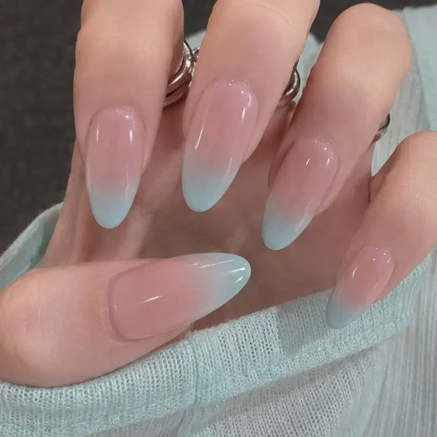 [BUNJANG] Mint Gradation Handmade Nail Tips - Custom Sizing Available / 민트 그라 수제네일팁/맞춤사이즈제작