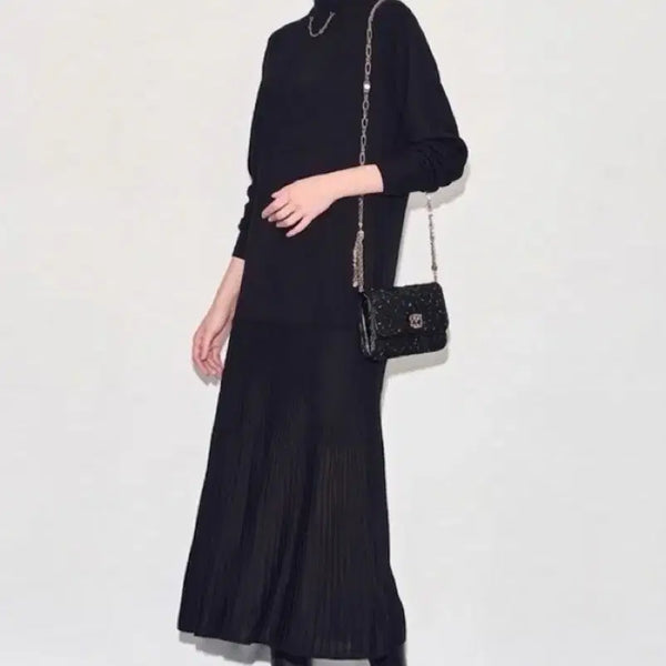[BUNJANG] TIME Cashmere Knit Dress Set (Black) / [택있음/미착용] 한섬 타임(TIME) 정가 89만원 캐시미어 니트 원피스 세트