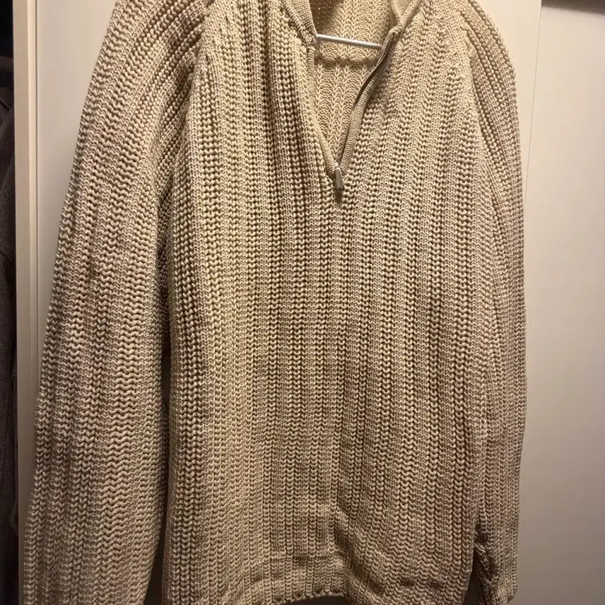 [BUNJANG] Hermès Half-Zip Knit XL Beige / 에르메스 반집업 니트 XL