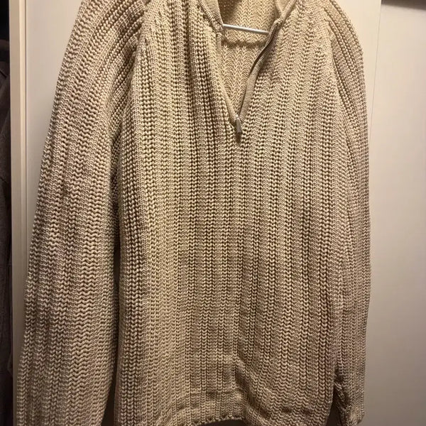 [BUNJANG] Hermès Half-Zip Knit XL Beige / 에르메스 반집업 니트 XL